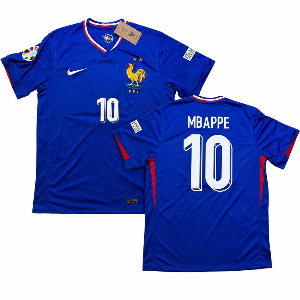 Nike France Mbappe 10 Euro 2024 Home Jersey Blue Size Mens Large